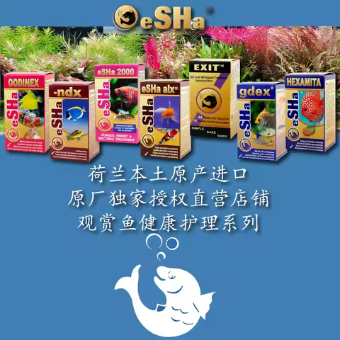 ESHa Aquarium Fish Treatment 2000 EXIT HEXAMITA GDEX – Fin Rot, Fungus, White Spot, Velvet, Hole-in-