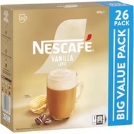 BOX OF 26 PACKAGES OF Nescafe Coffee Sachets CAFE, Cappuccino Skim/Strong - Almond - Caramel - Hazel