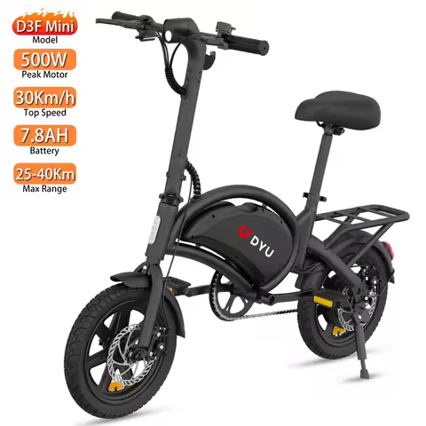 Electric Bicycle DYU D3F 14" 500W Peak Motor Foldable City E-Bike 36V 7.8AH Dual Disc Brake Top Spee