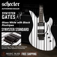 Schecter Synyster Gates Standard Signature Electric Guitar - Gloss White with Black Pinstripes