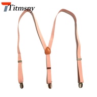 2.0cm Width 3 Clips Female Adjustable Elastic Braces Suspender Light Pink for big 115cm Fashion Women's Suspenders