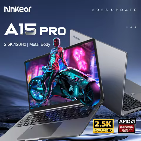 Ninkear A15 PRO Laptop AMD Ryzen™ 5 7430U up to 4.3 GHz 16' FHD 2.5K 120Hz IPS 16GB DDR4 1TB SSD WIF