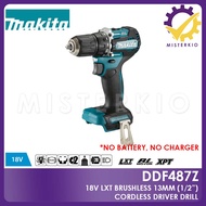 Makita DDF487Z, 18V Cordless Driver Drill 13mm (1/2") Bare-Unit, No Battery, No Charger