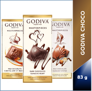 Godiva Belgium 1926 Masterpieces Dark Ganache Heart / Caramel Lion / Milk Chocolate Hazelnut Oyster Bar 83G