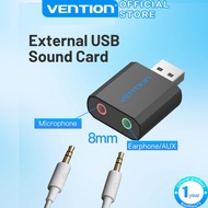Vention External USB Aux Mic Adapter Stereo Audio Sound Card USB2.0 to 3.5mm External Aux Adapter Au