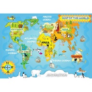 Childrens World Map Art Silk Poster Print 24x36inch 0809