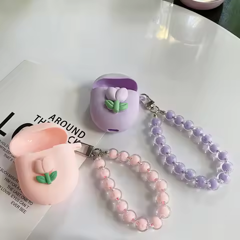 Cute Case for xiaomi Redmi buds 3 Pro / Airdots 3 Pro Case tulips / Daisy flower Earphone Silicone c