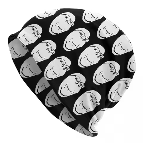 Smiling Wholesome Wojak Soyjak Warm Knitted Cap Hip Hop Bonnet Hat Autumn Winter Outdoor Beanies Hat