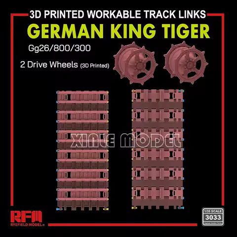 Ryefield upgrade accessories RM-3033 Gg26/800/300 Type Workable Track Links+drive wheels*2 for King 