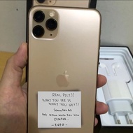 iPhone 11 Pro Max Gold 256 GB imei resmi terdaftar kmenperin, sinyal aktif all operator. Garansi ime