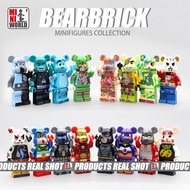 Bearbrick Minifigures Iron Man KAWS FUJIYA Bear Mandalorian Action Kamen Bear Fashion Trend Collection Toys