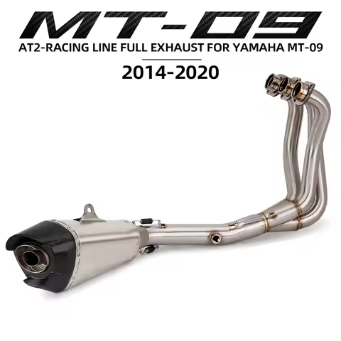 For Yamaha MT09 FZ09 XSR900 TRACER 900 2014-2020 Full Motorcycle Exhaust System Modify Race AT2 Muff