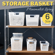 [THS] Plastic Storage Basket 6 Size Closet Organizer Kitchen Organizer with handle Basket with holes