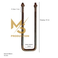 Ubolt / Begel Strok Ukuran Beton 5/8 - Pengunci Sasis Bak Truk