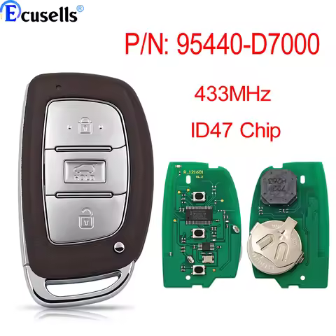 P/N: 95440-D7000 For 2018 2019 2020 Hyundai Tucson 3 Button 433MHz ID47 Chip 95440D7000 Smart Remote