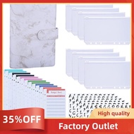 A6 PU Budget Binder with A6 Binder Pockets,Expense Budget Sheets, 6PCS Letter Sticker Labels,6-Ring 