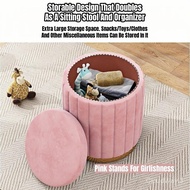 [SG Stock]Nordic Make Up Dressing Table Stool Chair Bedroom Simple Storage Stool Chair With Lid Funh