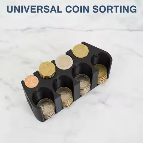 Euro Coin Storage Box Euro Holder Coin Dispenser 2€ 1€ 50c Coin Change Holders Plastic Coin Organize