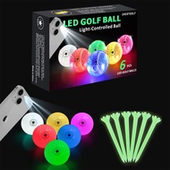 CRESTGOLF Glow in The Dark Golf Balls - Light Activated 6 - Color LED Night Balls- with 12 Golf Tees