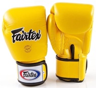 Fairtex Boxing Gloves BGV1 Universal Gloves Tight-Fit Yellow (8,10,12,14,16 oz.) for Sparring MMA K1 นวมซ้อมชก แฟร์แท็ค BGV1 สีเหลือง  ทำจากหนังแท้