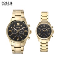 Fossil Unisex's Modern Courier Chronograph Watches ( BQ2400SET ) - Quartz, Gold Case, 36 MM Round Di