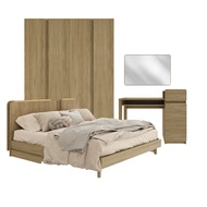 SB Design Square SB FURNITURE ชุดห้องนอนขนาด 6 ฟุต รุ่น Skift พร้อมกระจกแขวน Valley