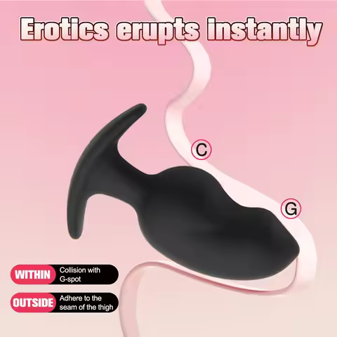 Silicone Butt Plug Anal Dilator Wearable Butt Plug with Ergonomic Anchor Tail Anal Dildo for Prostat