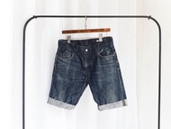 levis W30 深海藍綠青澀日札 男丹寧牛仔短褲 自改古著vintage
