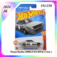 Hot Wheels LBWK JDM Diecast Cars Nissan Skyline 2000GTR LBWK ( Grey ) 2024 HW Then and Now Series 20