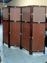 ( 3 PINTU ) Sketsel Pembatas Ruangan Rotan Sintetis Partisi Sekat Ruangan Murah