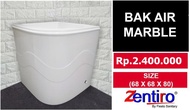 Bak Air Marble 68 CM ZENTIRO / Bak Sudut Kamar Mandi Ivory &amp; Putih