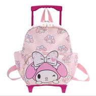 Kuromi trolley bag for girls, kindergarten, elementary school, character school bag, push backpack