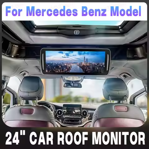 24" Android 13 Car Roof Monitor for Mercedes Benz V-Class Vito Sprinter Bus TV Flip Down Screen 4K H