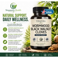 VINATURA Wormwood Black Walnut Clove Capsules - Cleanse, Detox, Intestinal Guard Formula Supplement 