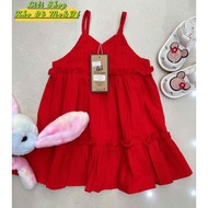 GIRLS' DRESS--BABYDOLL YELLOW DRESS WITH 2 BOW STRAPS 8-35KG THKids