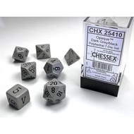 Chessex Opaque Polyhedral Dark Grey/Black 7 Dice Set (Chx 25410)