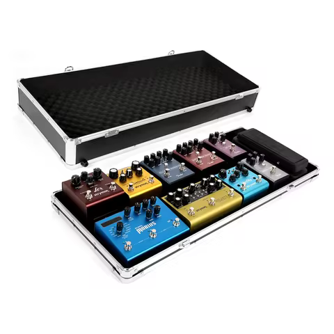 Ghost Fire 27.5x11.6x4.2in Aluminium Flight Case Guitar Multi Effect Pedal Board Case for Guitar Eff