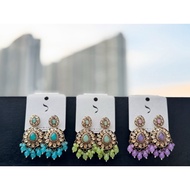 DHWANI Indian Jhumka Earrings | Gold Plated Traditional Studs with Color Beads | Lightweight Ethnic 