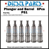 6Pcs Plunger P51 Plunger and Barrel Assembly 134101-6620 9443610234 for MITSUBISHI FUSO Canter Fight