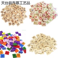 Wooden 26 English Letter Cubes DIY Spelling Literacy Letter Wood Chips Printing Environmentally Frie