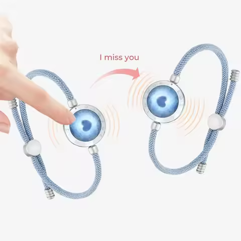 TOTWOO Long Distance Touch Bracelets for Couples, Vibration & Light up for Love Couples Bracelets | 