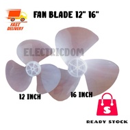 Universal Multi Brand Fan Blade Replacement 12" 16" Daun Kipas Bilah Fan Blade Accessories (READY ST