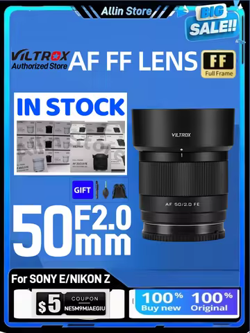 Viltrox AF 50mm F2.0 Air Full Frame Camera Lens Portrait Vlog Prime Lens for Sony E Mount Camera A7C