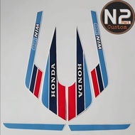 MERAH Honda win 100 91 1991 red motorcycle Striping sticker standard quality body sticker listbiru