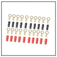 [MCA] 10 Pairs 8 AWG Gauge Ring Terminals Wire Connector Kit Positive+Negative