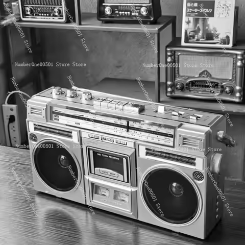 Retro Bluetooth Cassette Player Stereo Tape Deck with FM Radio SD Card AUX Recording Vintage Boombox