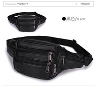 Genuine leather waist bag mens shoulder bag multi-compartment cowhide waist bag large capacity fashionable womens chest bag gym bag