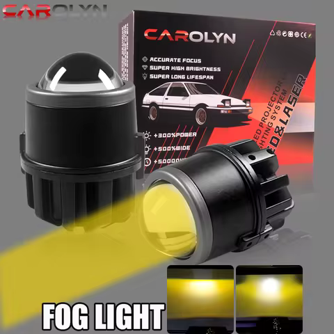 Carolyn 2.0 Inch Bi LED Fog Light Lens Dual Color HD Glass Projector Lenses Lamp for Toyota/Ford/Foc