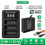 Cityork AZ16-1 AZ16-2 Battery + LCD Charger for Xiaomi Yi II yi 4k 4k+ Xiaoyi Yi Lite YI 360 VR Acti