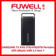 [ NEW ] SAMSUNG T5 EVO 2TB/4TB/8TB Portable SSD (Black) USB 3.2 Gen 1